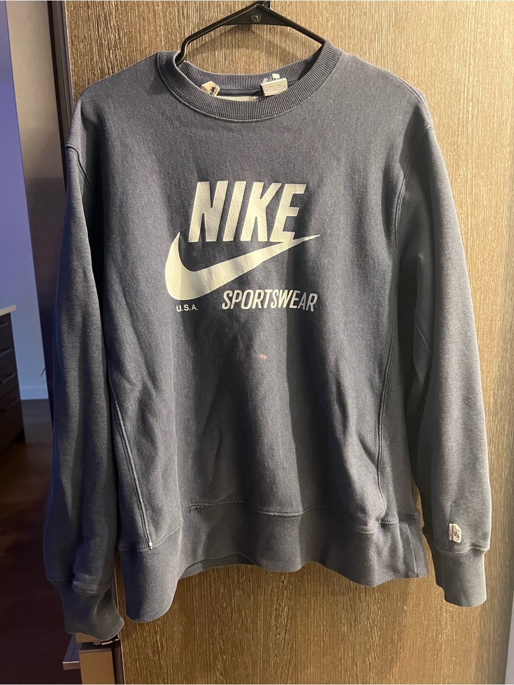 Nike Navy Crewneck Sweatshirt with White Logo Patch